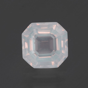 1.96캐럿 천연 베리 라이트 로즈 핑크 로즈 쿼츠, 에메랄드 컷, 7.6×7.6 mm, 투명한