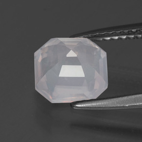 1.96캐럿 천연 베리 라이트 로즈 핑크 로즈 쿼츠, 에메랄드 컷, 7.6×7.6 mm, 투명한