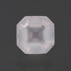 1.98캐럿 천연 매우 연한 핑크 로즈 쿼츠, 에메랄드 컷, 7.9×7.9 mm, 투명한