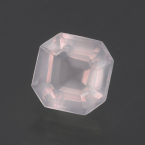 1.98캐럿 천연 매우 연한 핑크 로즈 쿼츠, 에메랄드 컷, 7.9×7.9 mm, 투명한
