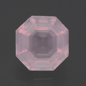2.60캐럿 천연 미디엄 로즈 핑크 로즈 쿼츠, 에메랄드 컷, 8.9×8.7 mm, 투명한