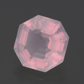 2.60캐럿 천연 미디엄 로즈 핑크 로즈 쿼츠, 에메랄드 컷, 8.9×8.7 mm, 투명한