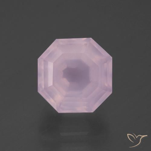 4.68ct 자연스러운 풍선껌 핑크 로즈 쿼츠, 에메랄드 컷, 투명한