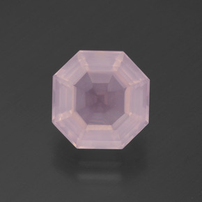 3.46캐럿 천연 핑크 로즈 쿼츠, 에메랄드 컷, 9.7×9.6 mm, 투명한