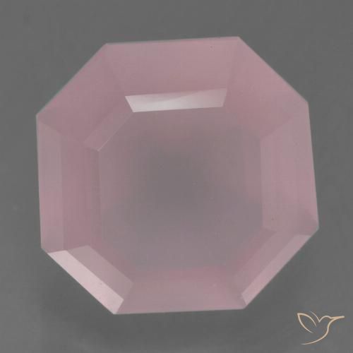 5.61ct 자연스러운 미디엄 다크 핑크 로즈 쿼츠, 에메랄드 컷, 투명한