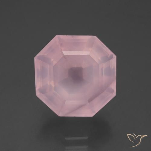 8.16ct 자연스러운 로즈 핑크 로즈 쿼츠, 에메랄드 컷, 투명한