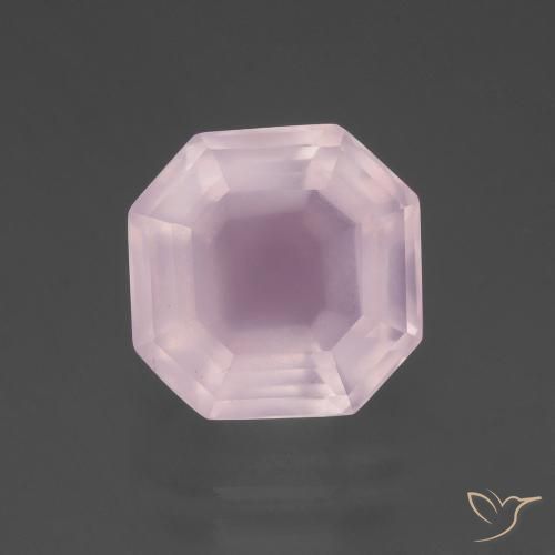 7.58ct 자연스러운 풍선껌 핑크 로즈 쿼츠, 에메랄드 컷, 투명한