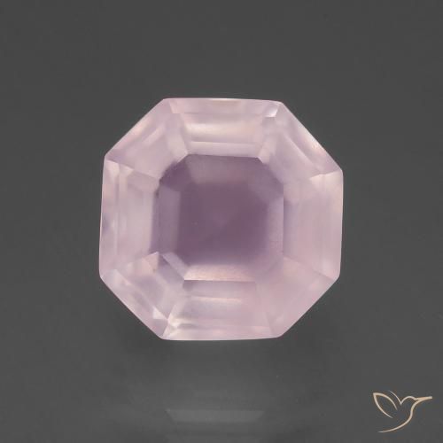 9.25ct 자연스러운 라이트 로즈 핑크 로즈 쿼츠, 에메랄드 컷, 투명한