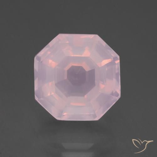 9.46ct 자연스러운 라이트 핑크 로즈 쿼츠, 에메랄드 컷, 투명한