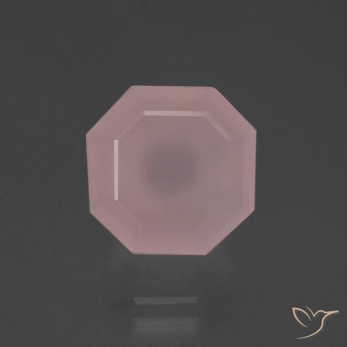 6.64ct 자연스러운 미디엄 핑크 로즈 쿼츠, 에메랄드 컷, 투명한