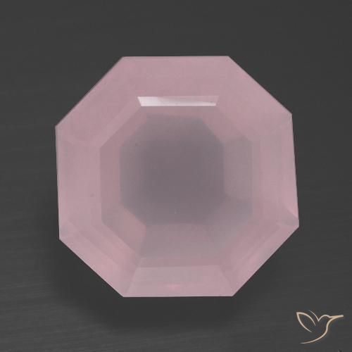 9.81ct 자연스러운 로즈 핑크 로즈 쿼츠, 에메랄드 컷, 투명한