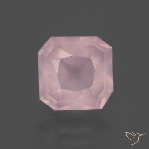 3.41ct 자연스러운 라이트 핑크 로즈 쿼츠, 에메랄드 컷, 투명한