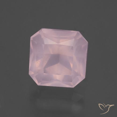 3.82ct 자연스러운 풍선껌 핑크 로즈 쿼츠, 에메랄드 컷, 투명한