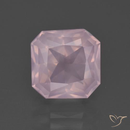 4.71ct 자연스러운 라이트 로즈 핑크 로즈 쿼츠, 에메랄드 컷, 투명한