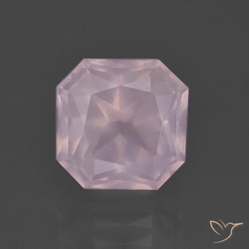4.39ct 자연스러운 라이트 핑크 로즈 쿼츠, 에메랄드 컷, 투명한