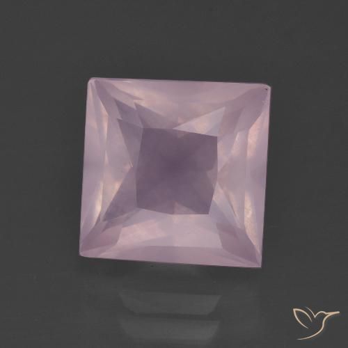 4.76ct 자연스러운 로즈 핑크 로즈 쿼츠, 정사각형, 투명한