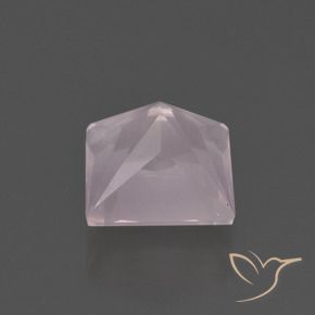 4.68캐럿 천연 라이트 핑크 로즈 쿼츠, 스퀘어, 9.9×9.8 mm, 투명한