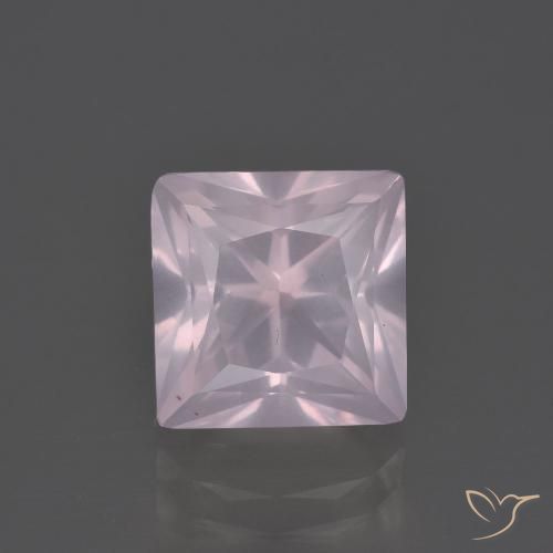 4.39ct 자연스러운 라이트 핑크 로즈 쿼츠, 정사각형, 투명한
