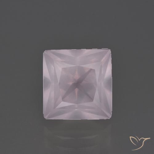 3.97ct 자연스러운 라이트 로즈 핑크 로즈 쿼츠, 정사각형, 투명한