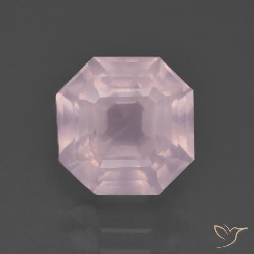 3.20ct 자연스러운 라이트 핑크 로즈 쿼츠, 에메랄드 컷, 투명한
