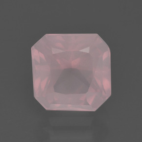2.81캐럿 천연 라이트 로즈 핑크 로즈 쿼츠, 에메랄드 컷, 8.2×8.1 mm, 투명한