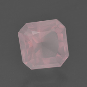 2.81캐럿 천연 라이트 로즈 핑크 로즈 쿼츠, 에메랄드 컷, 8.2×8.1 mm, 투명한