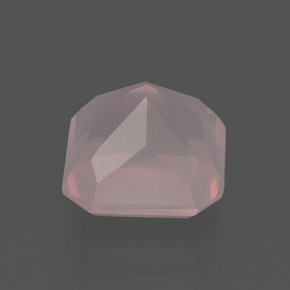 2.81캐럿 천연 라이트 로즈 핑크 로즈 쿼츠, 에메랄드 컷, 8.2×8.1 mm, 투명한