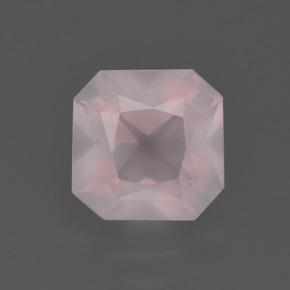 2.17캐럿 천연 라이트 로즈 핑크 로즈 쿼츠, 에메랄드 컷, 8×7.9 mm, 투명한