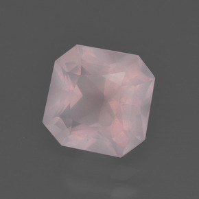 2.17캐럿 천연 라이트 로즈 핑크 로즈 쿼츠, 에메랄드 컷, 8×7.9 mm, 투명한