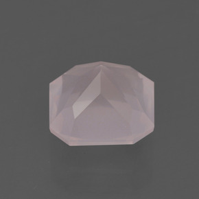 2.17캐럿 천연 라이트 로즈 핑크 로즈 쿼츠, 에메랄드 컷, 8×7.9 mm, 투명한