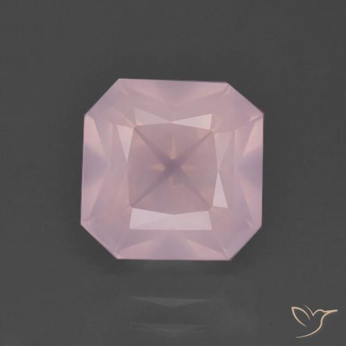 3.98ct 자연스러운 미디엄 핑크 로즈 쿼츠, 에메랄드 컷, 투명한