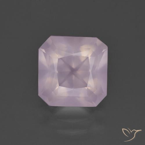 3.08ct 자연스러운 라이트 체리 핑크 로즈 쿼츠, 에메랄드 컷, 투명한