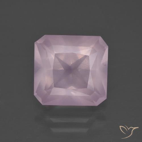 5.04ct 자연스러운 풍선껌 핑크 로즈 쿼츠, 에메랄드 컷, 투명한