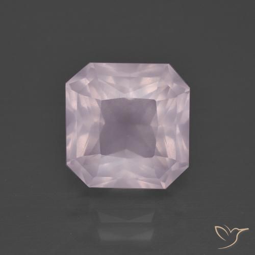 4.75ct 자연스러운 라이트 핑크 로즈 쿼츠, 에메랄드 컷, 투명한