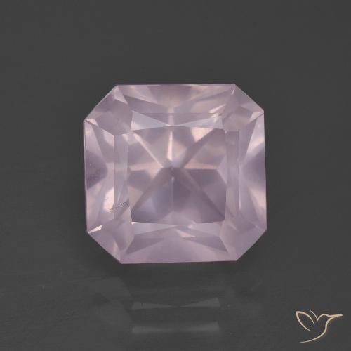 5.40ct 자연스러운 라이트 핑크 로즈 쿼츠, 에메랄드 컷, 투명한