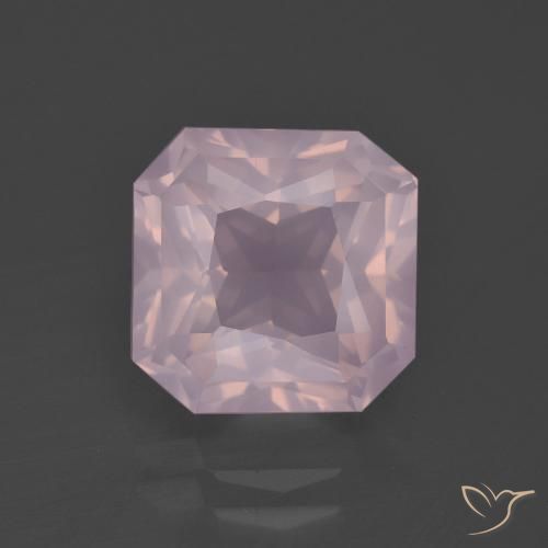 5.31ct 자연스러운 풍선껌 핑크 로즈 쿼츠, 에메랄드 컷, 투명한