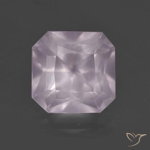 5.13ct 자연스러운 라이트 로즈 핑크 로즈 쿼츠, 에메랄드 컷, 투명한