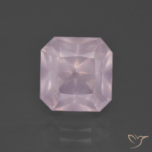 4.73ct 자연스러운 풍선껌 핑크 로즈 쿼츠, 에메랄드 컷, 투명한