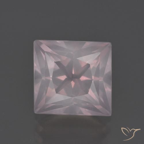 3.97ct 자연스러운 라이트 핑크 로즈 쿼츠, 정사각형, 투명한