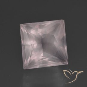 5.60캐럿 천연 매우 밝은 분홍색 로즈 쿼츠, 정사각형, 투명한