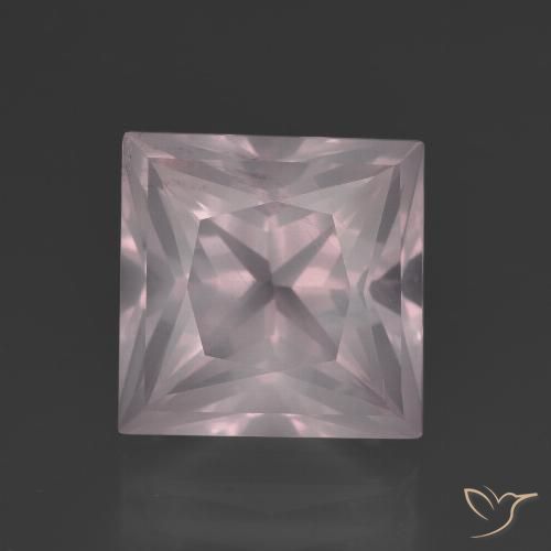 5.63ct 자연스러운 매우 밝은 분홍색 로즈 쿼츠, 정사각형, 투명한