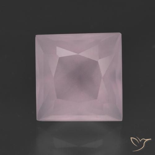 4.96ct 자연스러운 풍선껌 핑크 로즈 쿼츠, 정사각형, 투명한