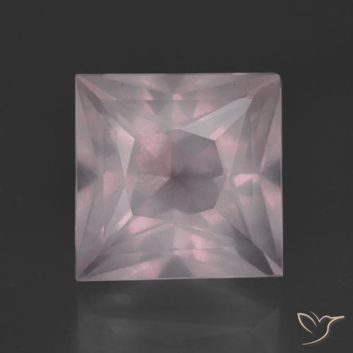 6.35ct 자연스러운 라이트 핑크 로즈 쿼츠, 정사각형, 투명한