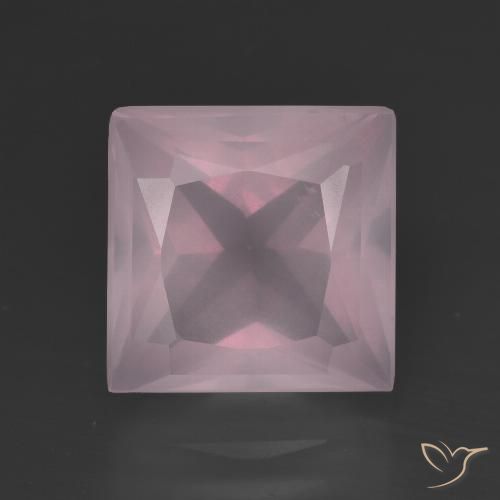 4.47ct 자연스러운 라이트 핑크 로즈 쿼츠, 정사각형, 투명한