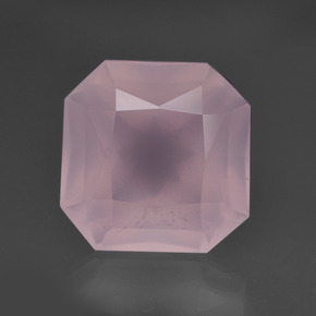 9.56캐럿 천연 풍선껌 핑크 로즈 쿼츠, 에메랄드 컷, 12.4×12.3 mm, 투명한