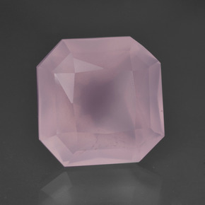 9.56캐럿 천연 풍선껌 핑크 로즈 쿼츠, 에메랄드 컷, 12.4×12.3 mm, 투명한