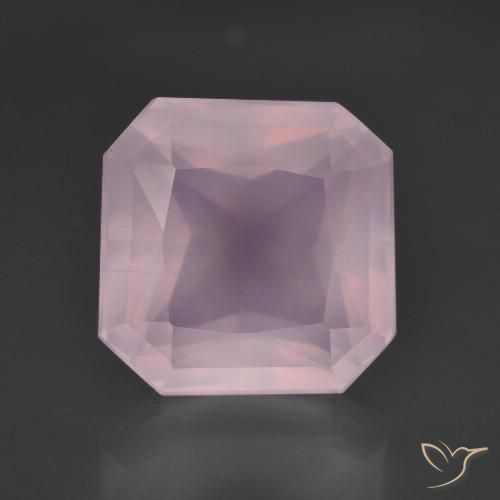 8.50ct 자연스러운 풍선껌 핑크 로즈 쿼츠, 에메랄드 컷, 투명한