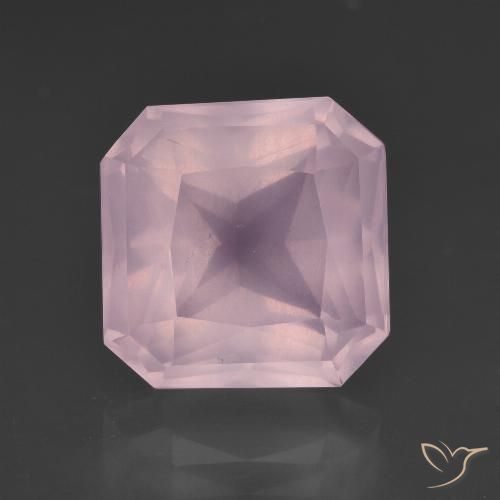 7.91ct 자연스러운 풍선껌 핑크 로즈 쿼츠, 에메랄드 컷, 투명한
