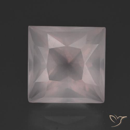 7.35ct 자연스러운 라이트 핑크 로즈 쿼츠, 정사각형, 투명한