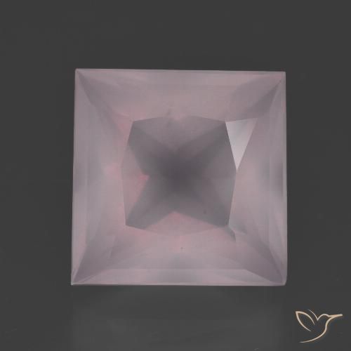 7.70ct 자연스러운 라이트 로즈 핑크 로즈 쿼츠, 정사각형, 투명한